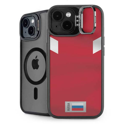Russia Soccer Flag iPhone 14 Plus Kickstand Case